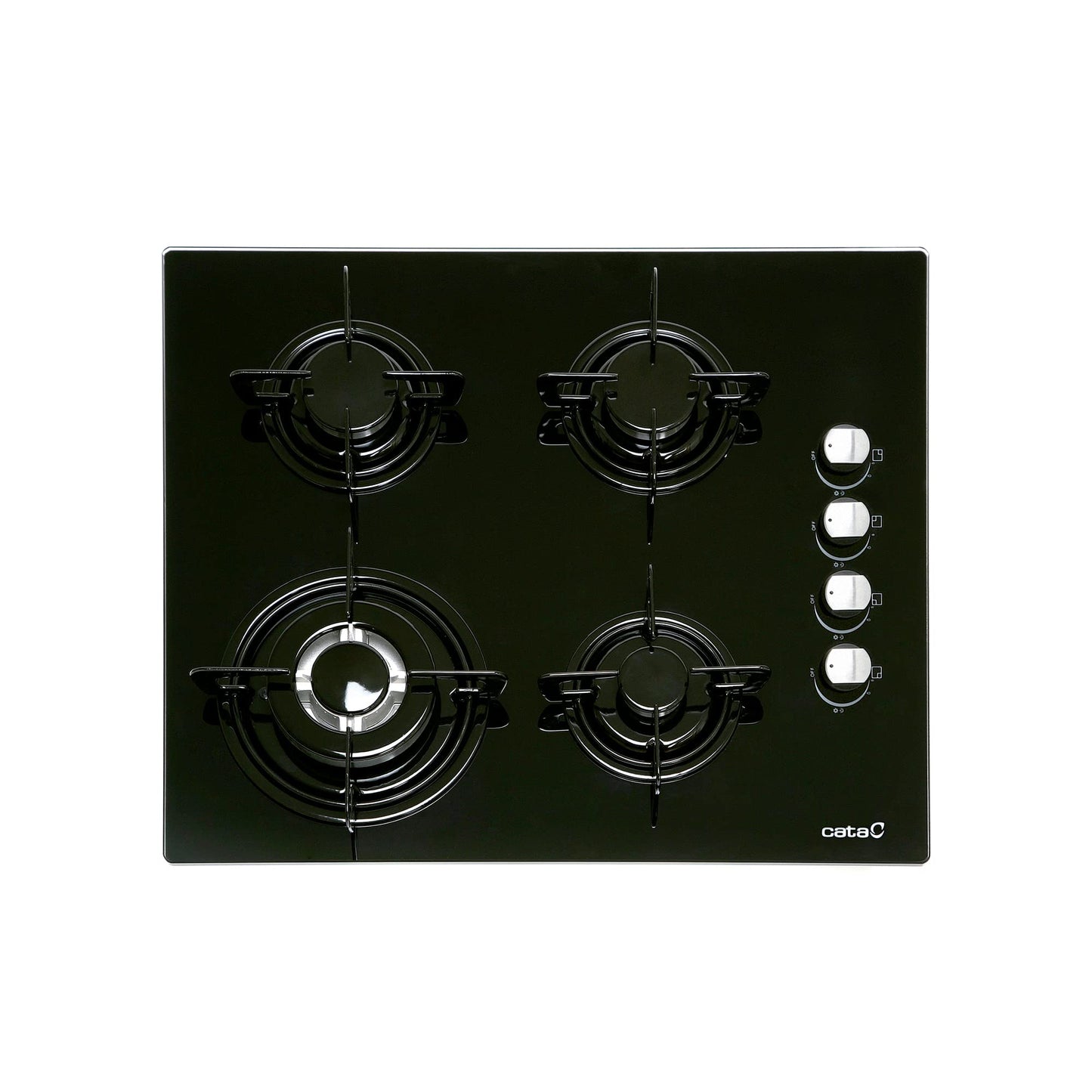 CI 631 BK A/A - Gāzes plīts ar propānu un 4 gāzes virsmām - 1 trīskronis - Piemērots vārīšanai ar dabasgāzi - 59 cm platums - Kopējā jauda 8 kW - Emaljēti degļi un gāzes grili - Cata