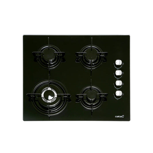 CI 631 BK A/A - Gāzes plīts ar propānu un 4 gāzes virsmām - 1 trīskronis - Piemērots vārīšanai ar dabasgāzi - 59 cm platums - Kopējā jauda 8 kW - Emaljēti degļi un gāzes grili - Cata