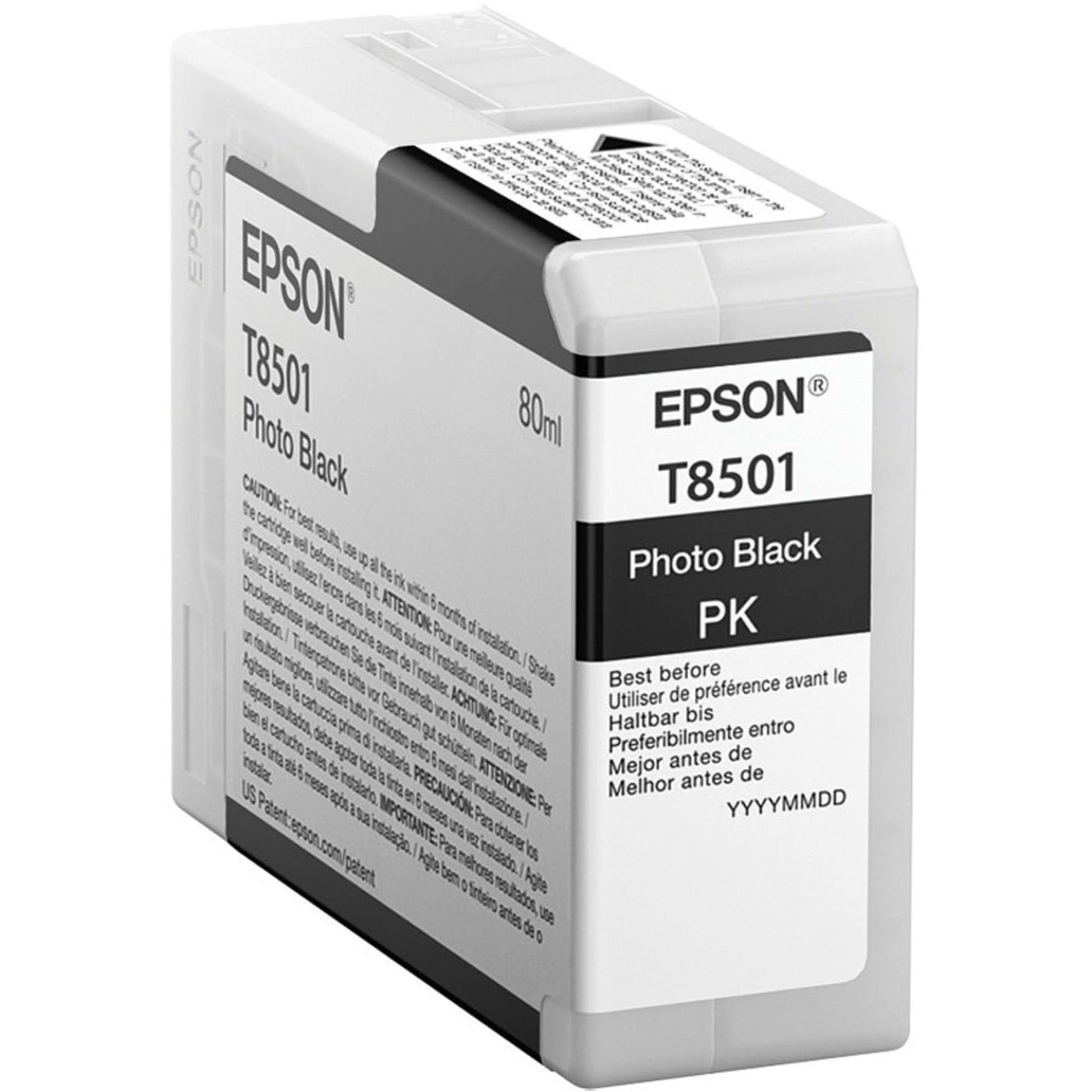 Epson T850100 tintes kasetne - melna, augstas kvalitātes foto tintes, piemērota Epson printeriem.