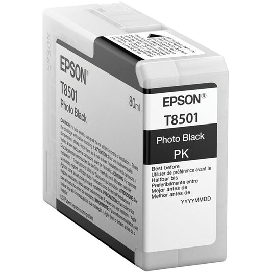 Epson T850100 tintes kasetne - melna, augstas kvalitātes foto tintes, piemērota Epson printeriem.