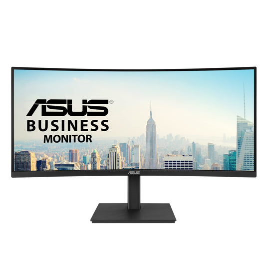 ASUS VA34VCPSR - 34-inch curved monitor, WQHD resolution, 100Hz refresh rate, HDR support, and ultra-slim design.