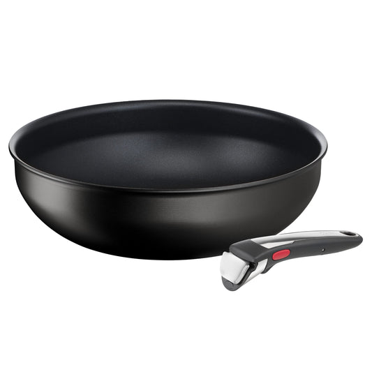 Tefal Ingenio Eco Resist - 3-piece stackable cookware set, induction compatible, non-stick, easy to clean, healthy cooking.