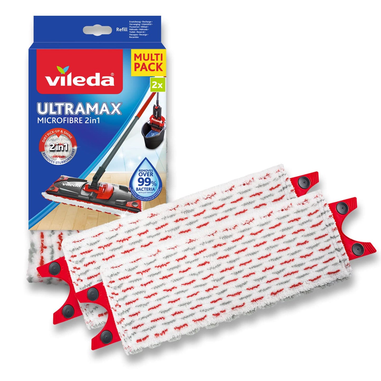 Mikrošķiedras mopu uzlikas Vileda Ultramax Power, 2 gab.