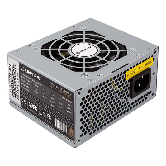 UNYKAch SFX 300W - 300W power supply, 100-240V, 50/60Hz, active, 3A, 2.7A, silver finish.