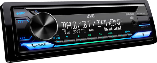 JVC KD-DB922BT CD autoradio ar DAB+ un Bluetooth brīvroku ierīci (USB, AUX-In, 3 x Pre-Out 2,5V, Amazon Alexa, skaņas procesors, 4x50 W, VAR. apgaismojums)