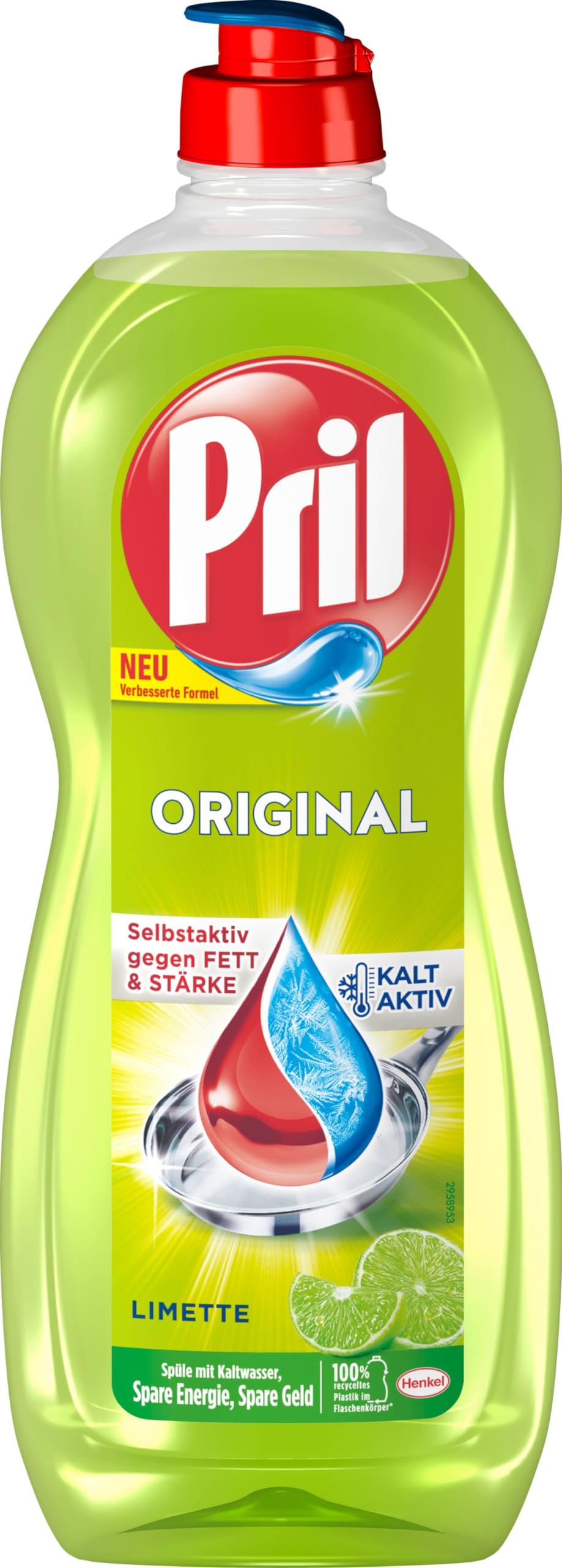 Trauku mazgāšanas līdzeklis Pril Original Limette, 675 ml, roku trauku mazgāšanai, pret taukiem, svaiga laima smarža