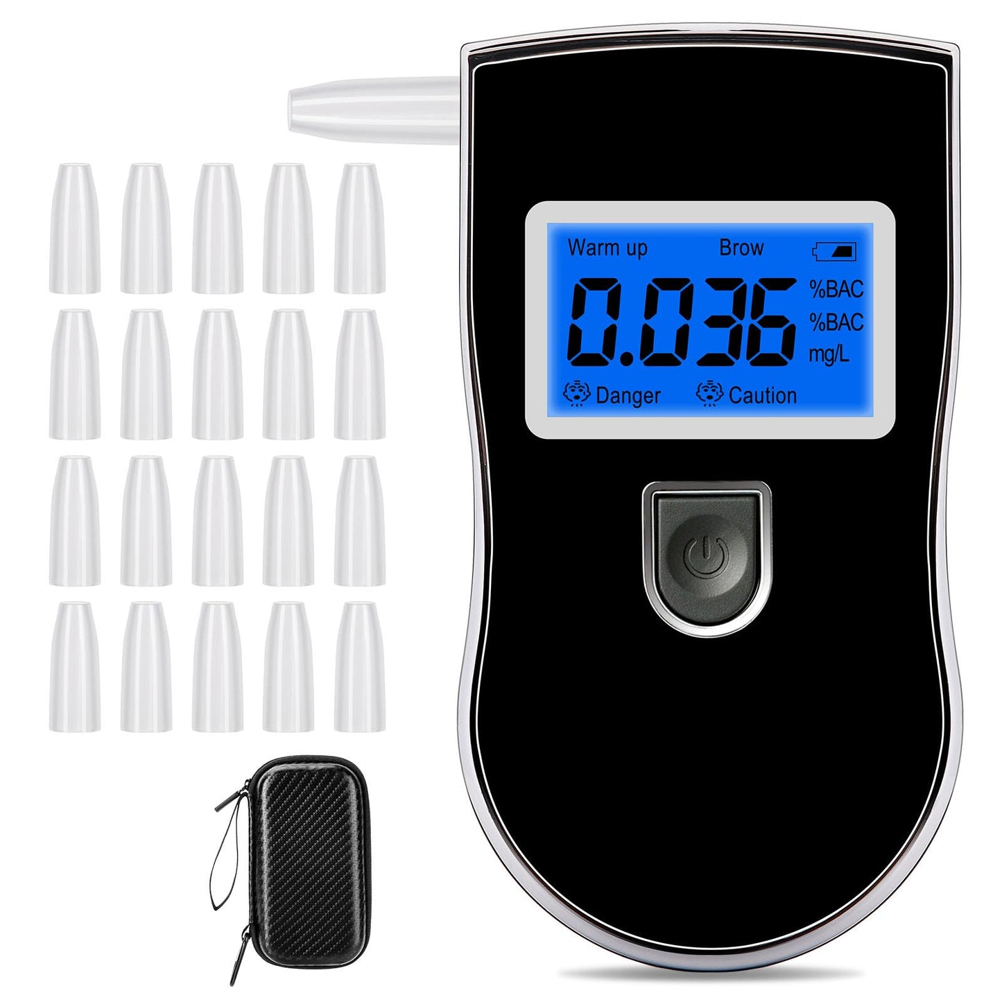 Alkometrs Winload ar 20 iemutņiem, digitāls alkohola testeris ar LED displeju, pusvadītāju sensors, pārnēsājams elpas alkohola mērītājs personīgai un profesionālai lietošanai