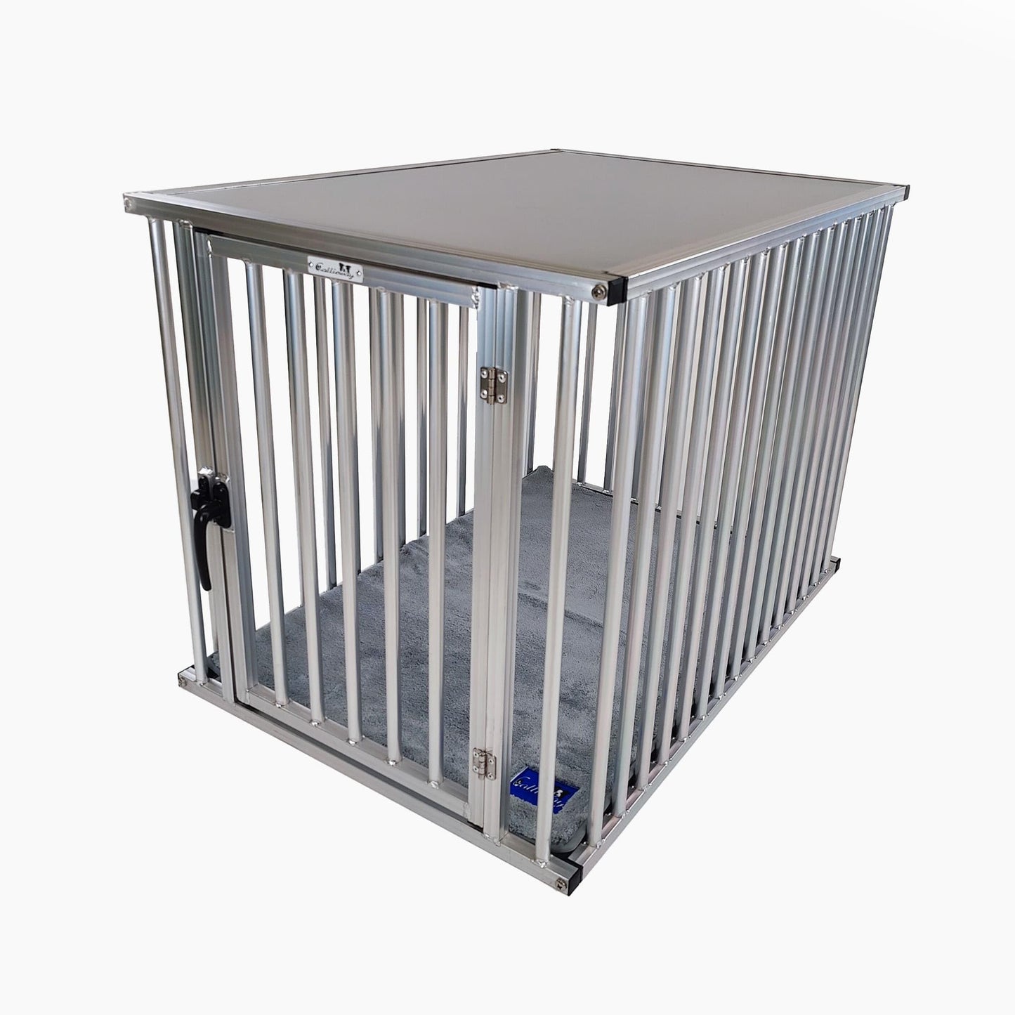 Callieway® Alu Dogbox (FIX) – alumīnija suņu būris birojam un mājām, 1 durvis; (XL: 95×66×70cm)