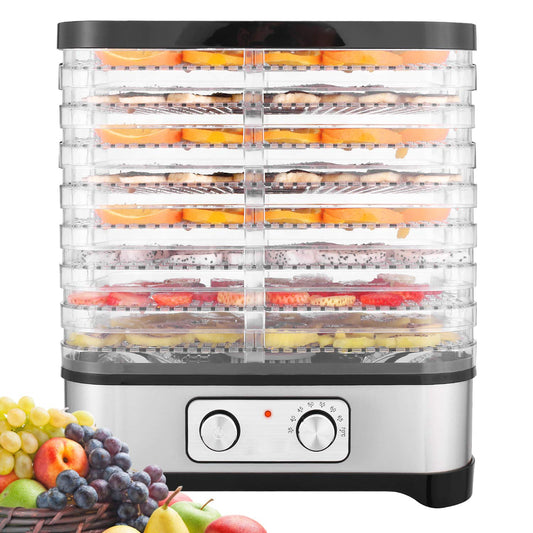 Pārtikas žāvēšanas iekārta, augļu un dārzeņu žāvētājs, temperatūra regulējama no 35-70 ℃, pārtikas žāvētājs, 8 plaukti, 400 W