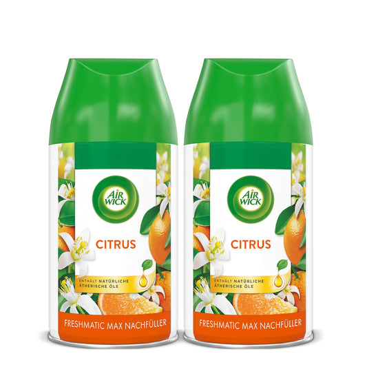 Gaisa atsvaidzinātājs Air Wick Freshmatic Max DUO uzpilde Citrus – 2 x 250 ml telpu aromāts un gaisa atsvaidzinātājs