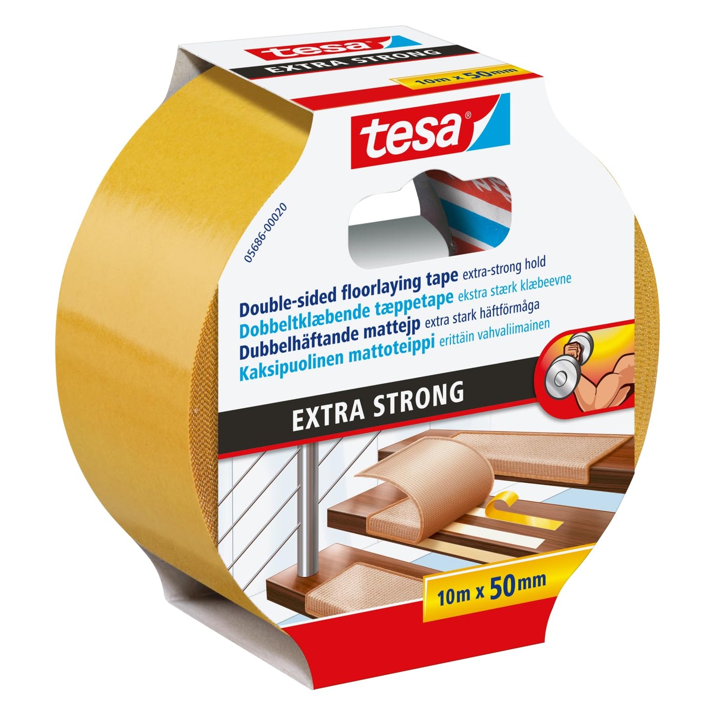 Līmlente grīdas ieklāšanai tesa īpaši stipri līpoša - 10 m x 50 mm