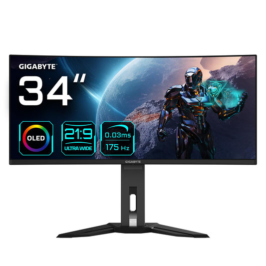 Gigabyte MO34WQC 34" OLED WQHD Monitor - 3440x1440, 175Hz, 0.03ms, FreeSync Premium Pro, DisplayHDR True Black 400
