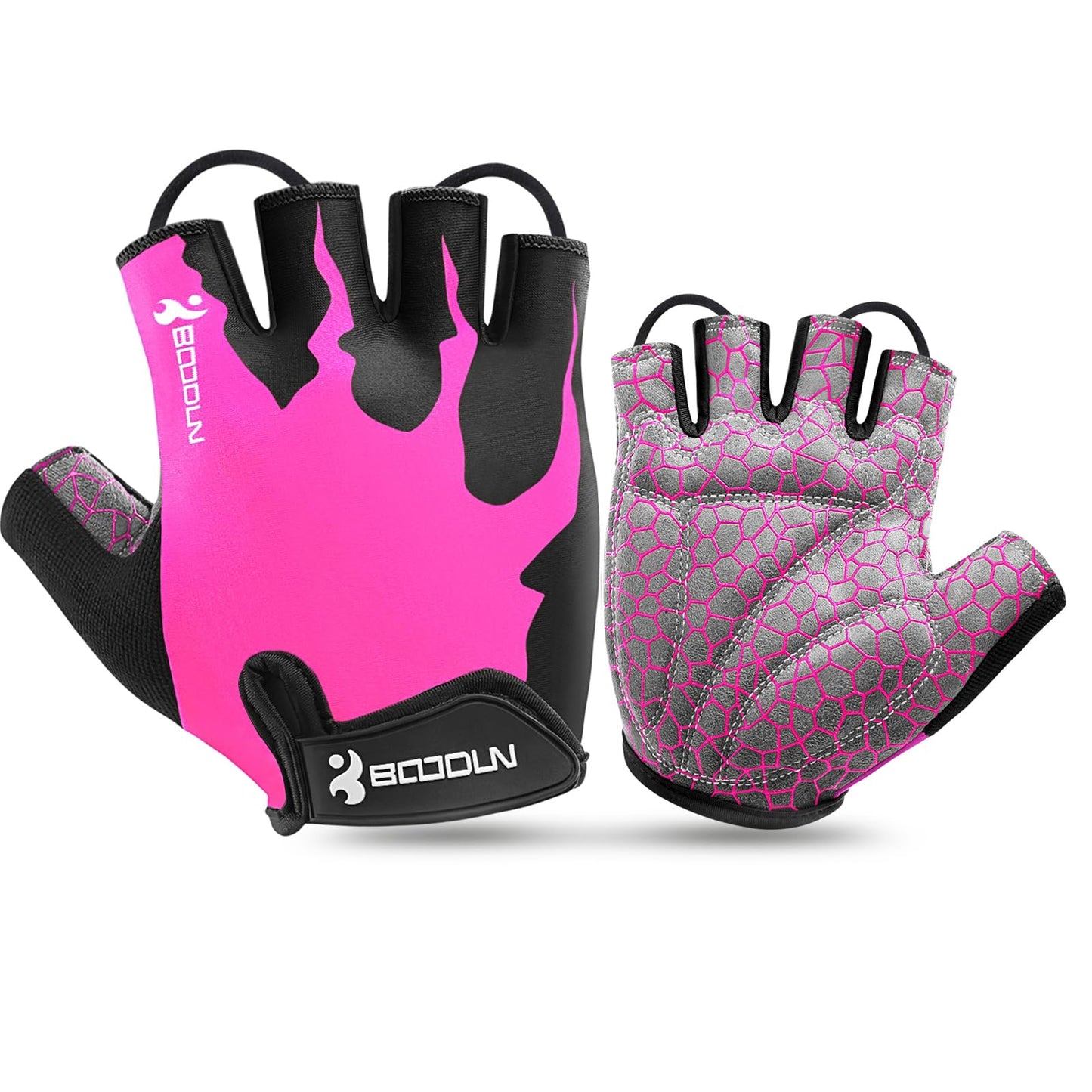 Velo cimdi sievietēm KONVINIT, puspirkstu MTB cimdi, sieviešu riteņbraukšanas cimdi, elpojoši, neslīdoši, ar triecienu absorbciju, pink S