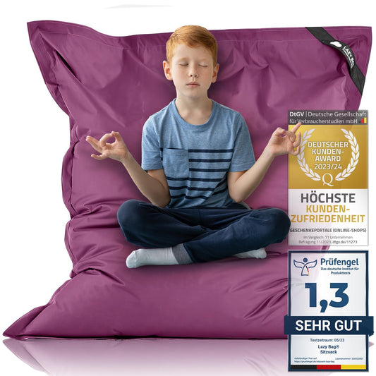 Sēžammaiss XL 160x125 cm LAZY BAG® – iekštelpām un ārtelpām, 300L, violets