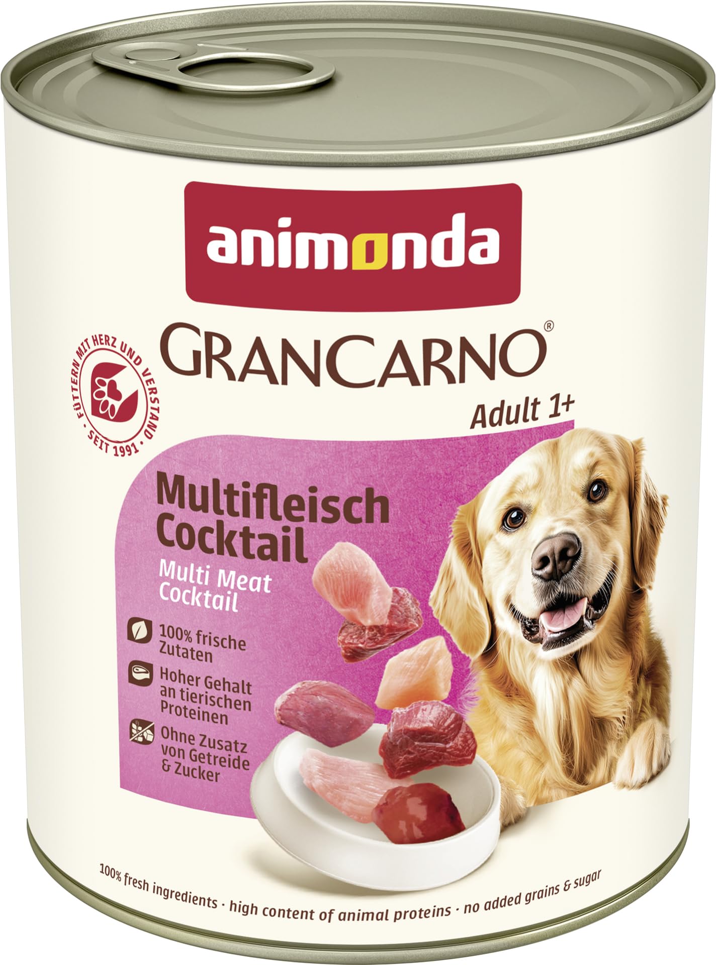animonda GranCarno Adult Multifleisch-Cocktail 6 x 800 g | mitrā barība suņiem pieaugušiem suņiem bez graudiem