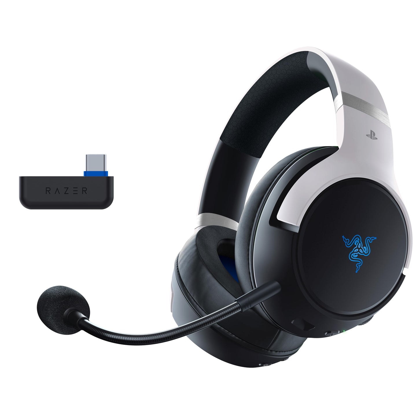 Bezvadu spēļu austiņas ar mikrofonu Razer Kaira Pro HyperSpeed, haptika, Razer HyperSpeed Wireless, HyperSense Haptik, integrēts hibrīdmikrofons, TriForce Titanium 50mm skaļruņi, melnas