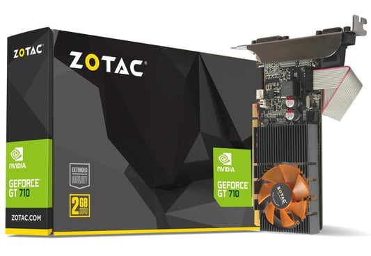 Zotac GeForce GT 710 - 2GB GDDR3, 1x HDMI, efficient cooling with ventilatora spole