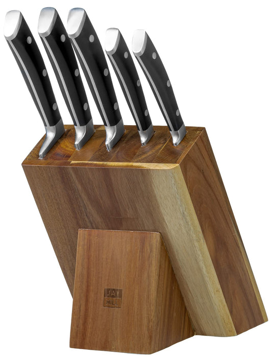 Jay Hill Deluxe nažu bloks, 6 daļas - Premium knife block set with six high-quality knives for versatile kitchen use.