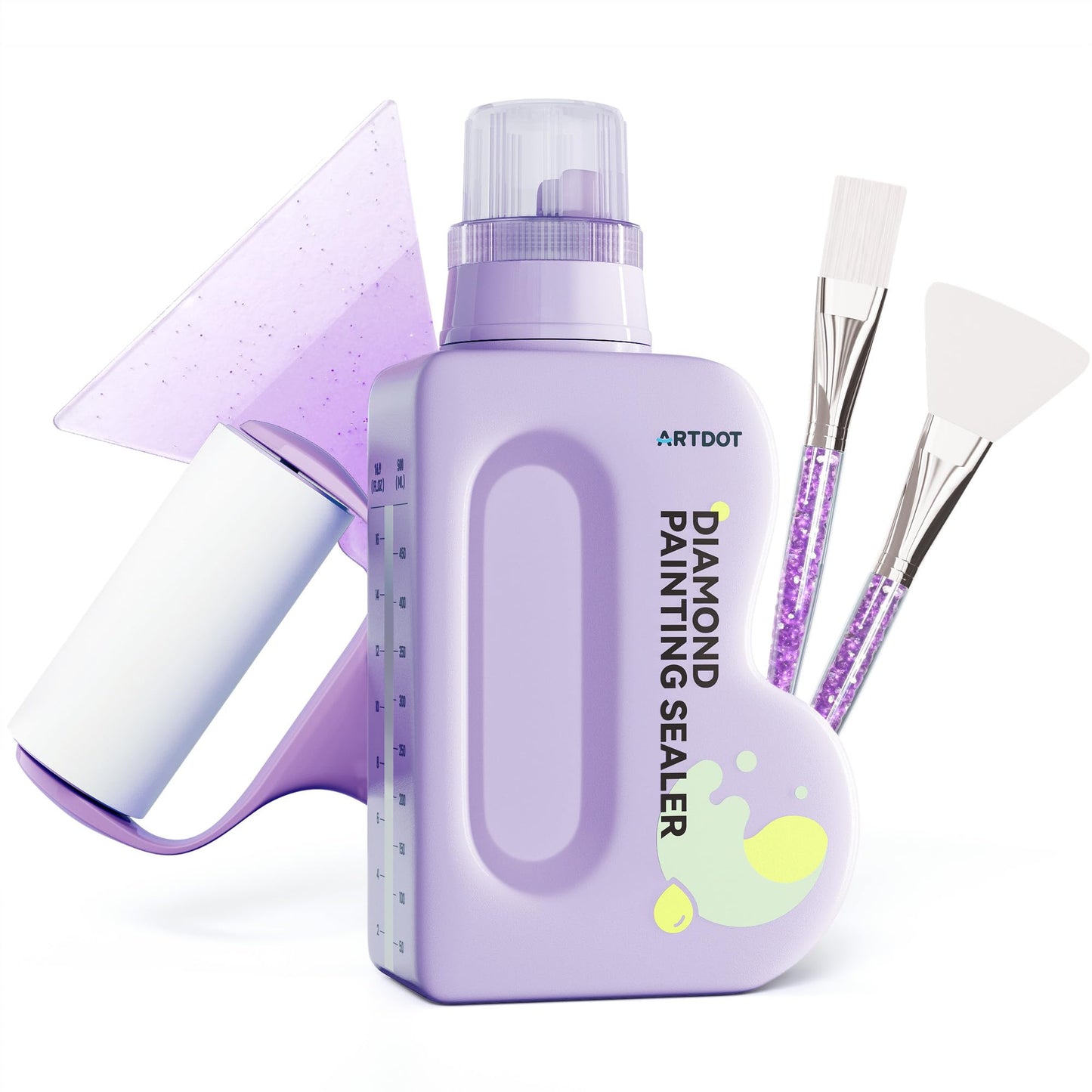 Diamond Painting hermētiķis ARTDOT 480 ml, lielas ietilpības līme kā diamond painting pieaugušajiem aksesuārs un puzļu līme, caurspīdīgs