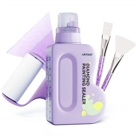 Diamond Painting hermētiķis ARTDOT 480 ml, lielas ietilpības līme kā diamond painting pieaugušajiem aksesuārs un puzļu līme, caurspīdīgs