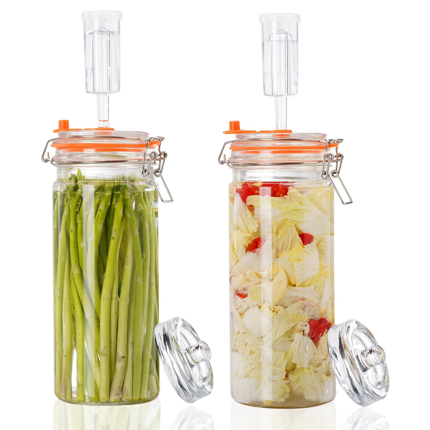 Fermentēšanas burku komplekts SwiftSlot 1,3L ar fermentācijas vārstiem un atsvariem, 2 gab.