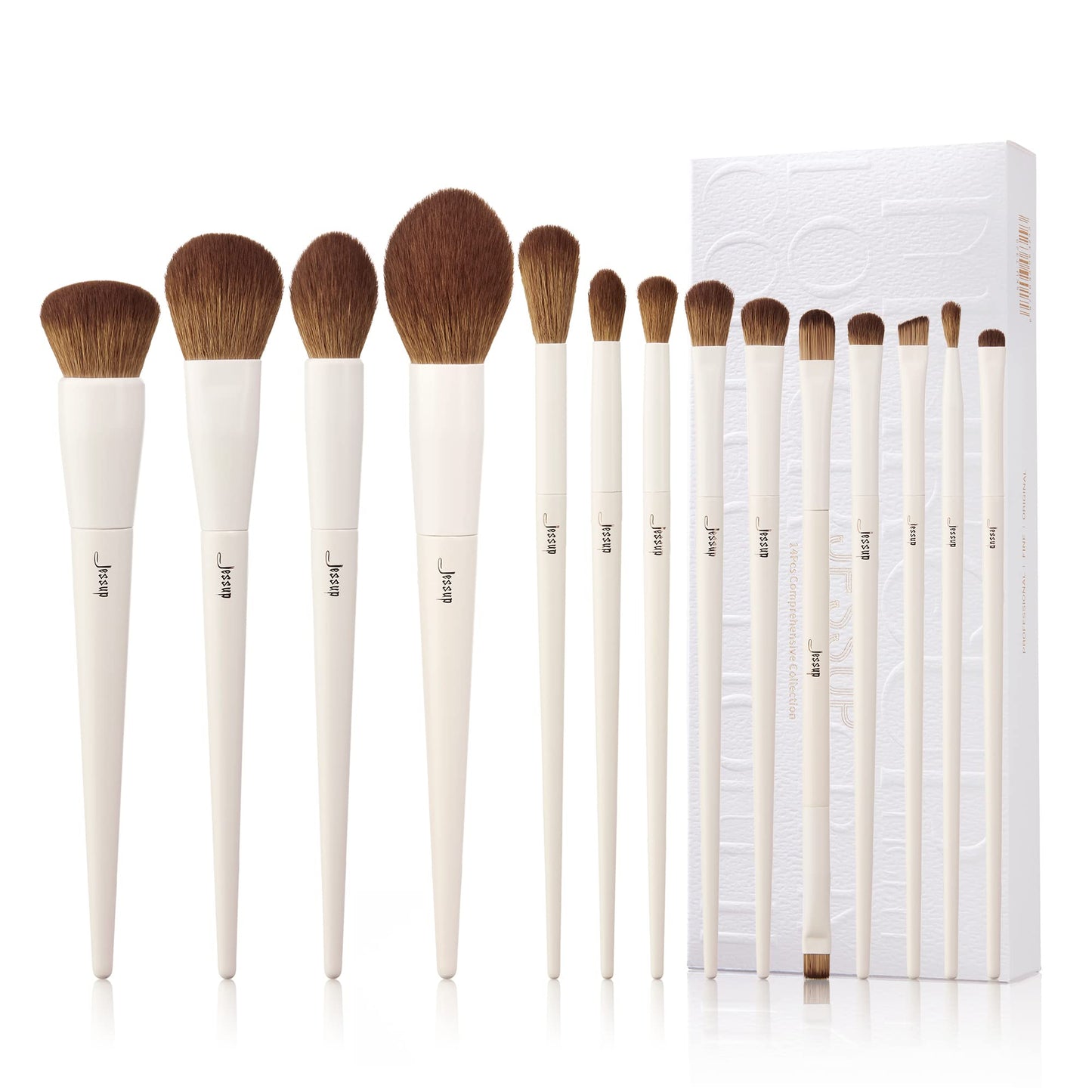 Make-up otu komplekts Jessup, 14 gab., kosmētikas otiņas sejai un acīm, pūdera, tonālā krēma, izgaismotāja un konsīlera otiņas T329