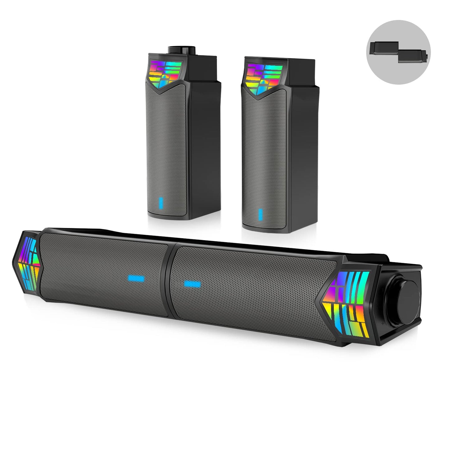 Datora skaļruņi Smalody, 2 vienā Bluetooth skaļrunis ar RGB apgaismojumu