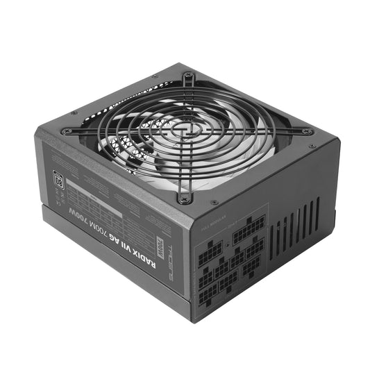 Tacens Radix VII AG 700 - 700W modular ATX power supply, 80Plus Silver, 140mm FDB fan, 10-year warranty, high efficiency.