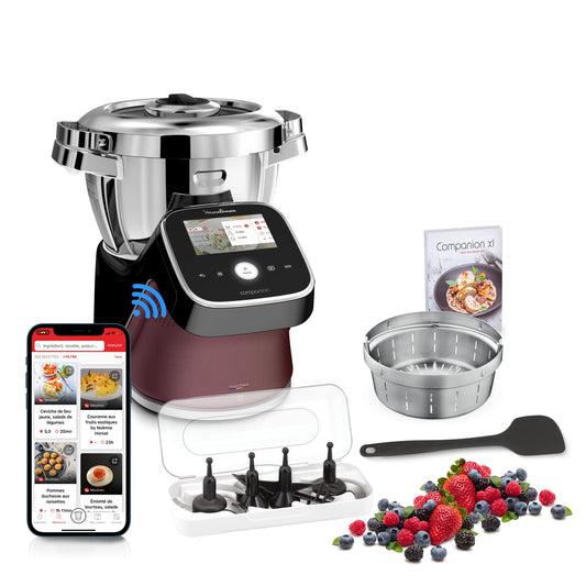 Moulinex I Companion Touch Pro HF93E610 virtuves robots, 18 režīmi, iebūvēts svars, neierobežotas receptes idejas, lietotājam draudzīgs skārienekrāns, bezmaksas ekskluzīva lietotne, I Companion Touch Pro