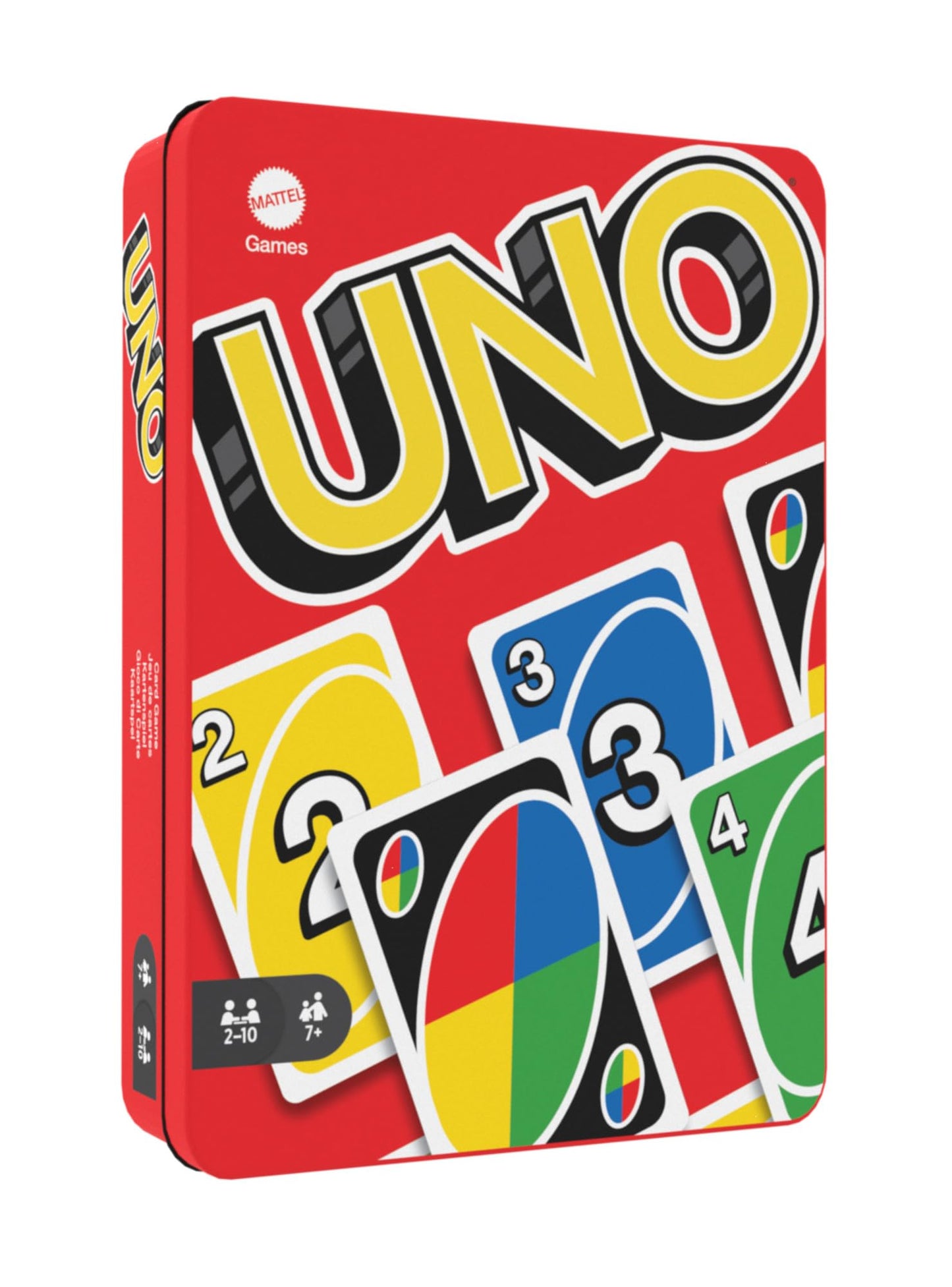 UNO kāršu spēle Mattel Games, 112 kārtis, izturīgā metāla kārbā, HGB63, no 7 gadiem