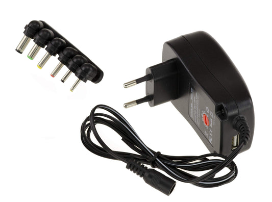 KALEA-INFORMATIQUE regulējams barošanas avots - 220V AC/DC uz 3V-12V, 6 pielāgojamām izejām un USB izeja.