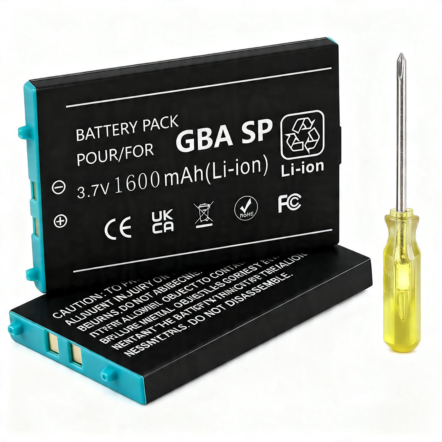 GBA SP akumulators, 1600mAh rezerves akumulators Nintendo Gameboy Advance SP spēļu konsolei