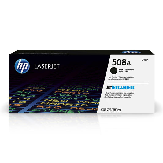 HP 508A Toneris - oriģinālais melns toneris HP Color Laserjet M552dn, M553, M577, augsta kvalitāte un izturība.