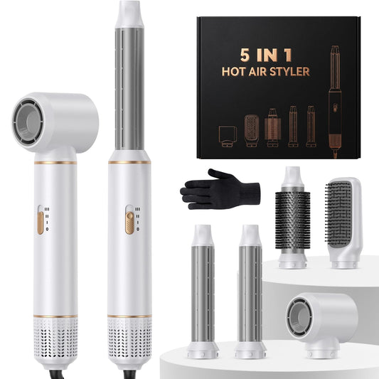 5 in 1 gaisa veidotājs airstyler, matu veidotājs ar 3 temperatūras pakāpēm, 1000W karstā gaisa suka