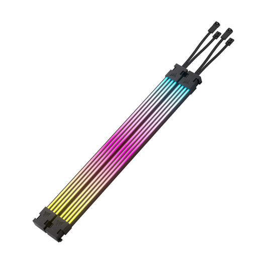 CORSAIR iCUE ARGB PSU kabeļu saites – 2X 200mm LED sloksnes, 100 RGB-LEDs, 5V ARGB vadība, melns dizains