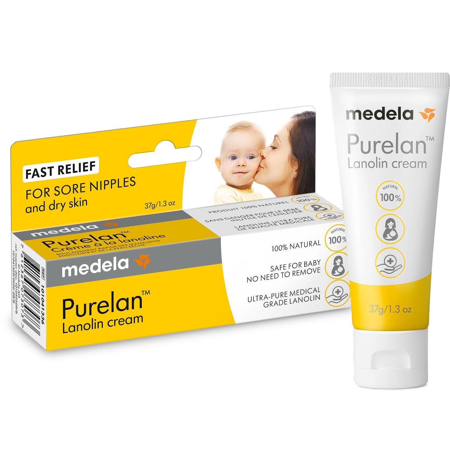 Krūšu galu lanolīna krēms Medela Purelan, 37g, 100% dabīgs, hipoalerģisks