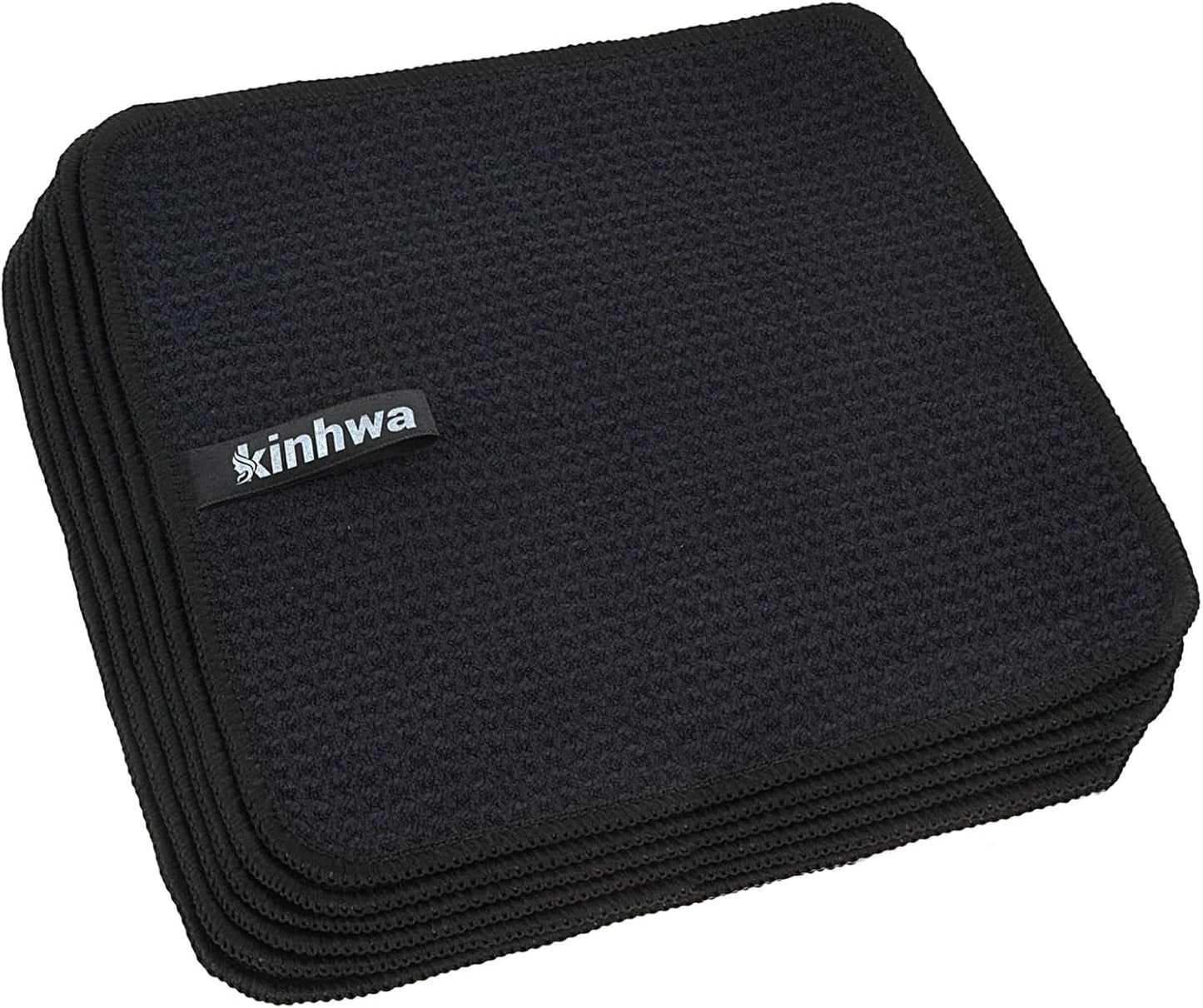 KinHwa melnas spültücher, mazgājamas trauku lupatas, vafeļu tipa spuldzīti 20x20 cm