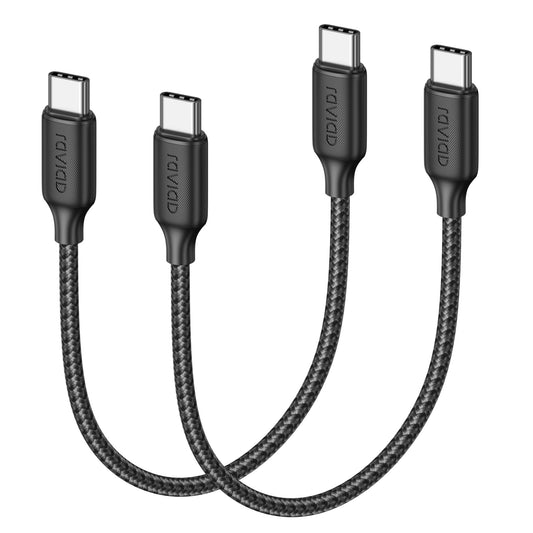 USB C kabelis 100W RAVIAD [2 gab. 0.3M] PD3.0 ātrās uzlādes kabelis USB C uz USB C