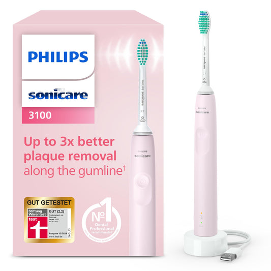 Philips Sonicare 3100 elektriskā zobu birste, skaņas zobu birste, spiediena kontrole un taimeris, rozā, modelis HX3671/11