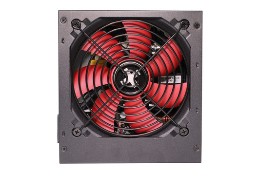 Xilence XP600R6 Power Supply - 600W max power, ATX, red/black design, efficient cooling, reliable performance.