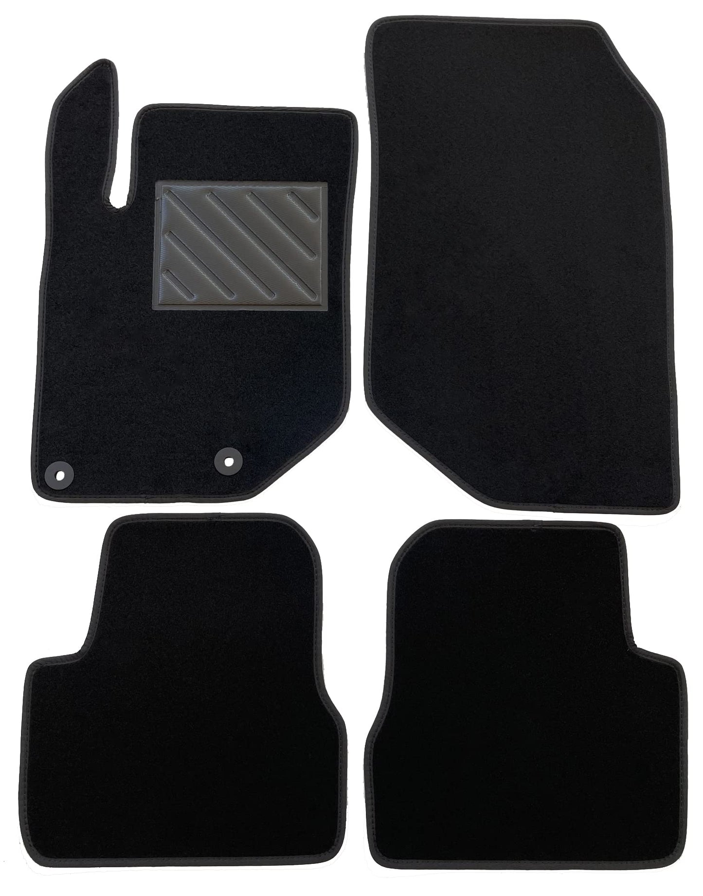 Paklājiņi Peugeot 208 II no 11/2018-, Peugeot 2008 II no 01/2020 - precīzi, pret slīdēšanu, papēža aizsargi no pastiprināta gumijas.