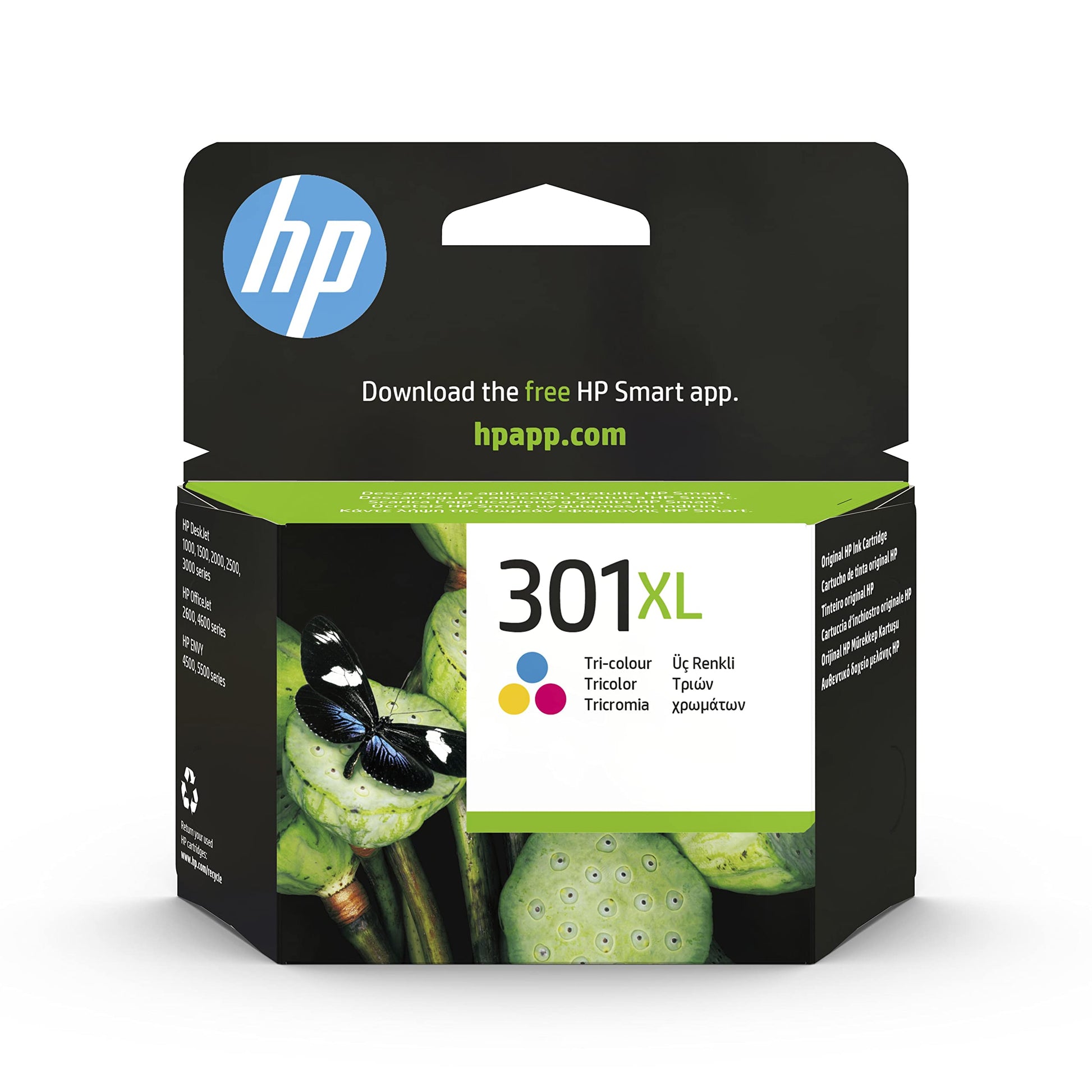 HP 301XL - oriģinālā augstas ietilpības krāsu kasetne, saderīga ar DeskJet, ENVY un OfficeJet printeriem.