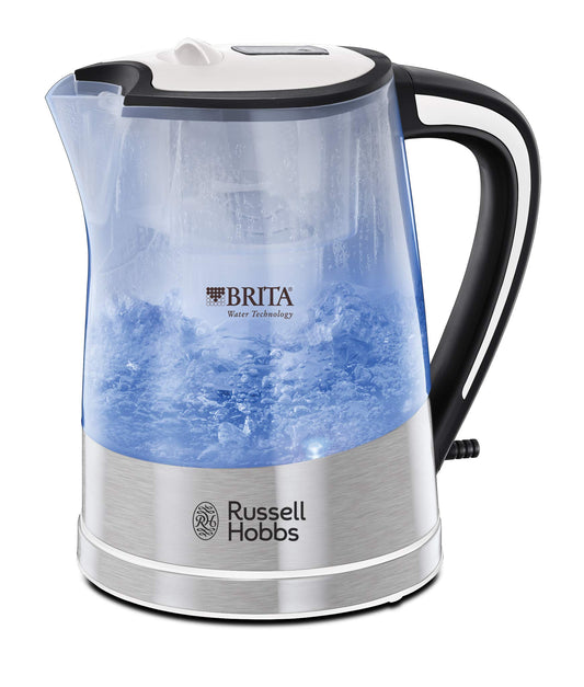 Russell Hobbs Honeycomb 1.7L bezvadu tējkanna - ātra vārīšana 3KW, matēta un spīdīga apdare, noņemams filtrs, pogas vāks.