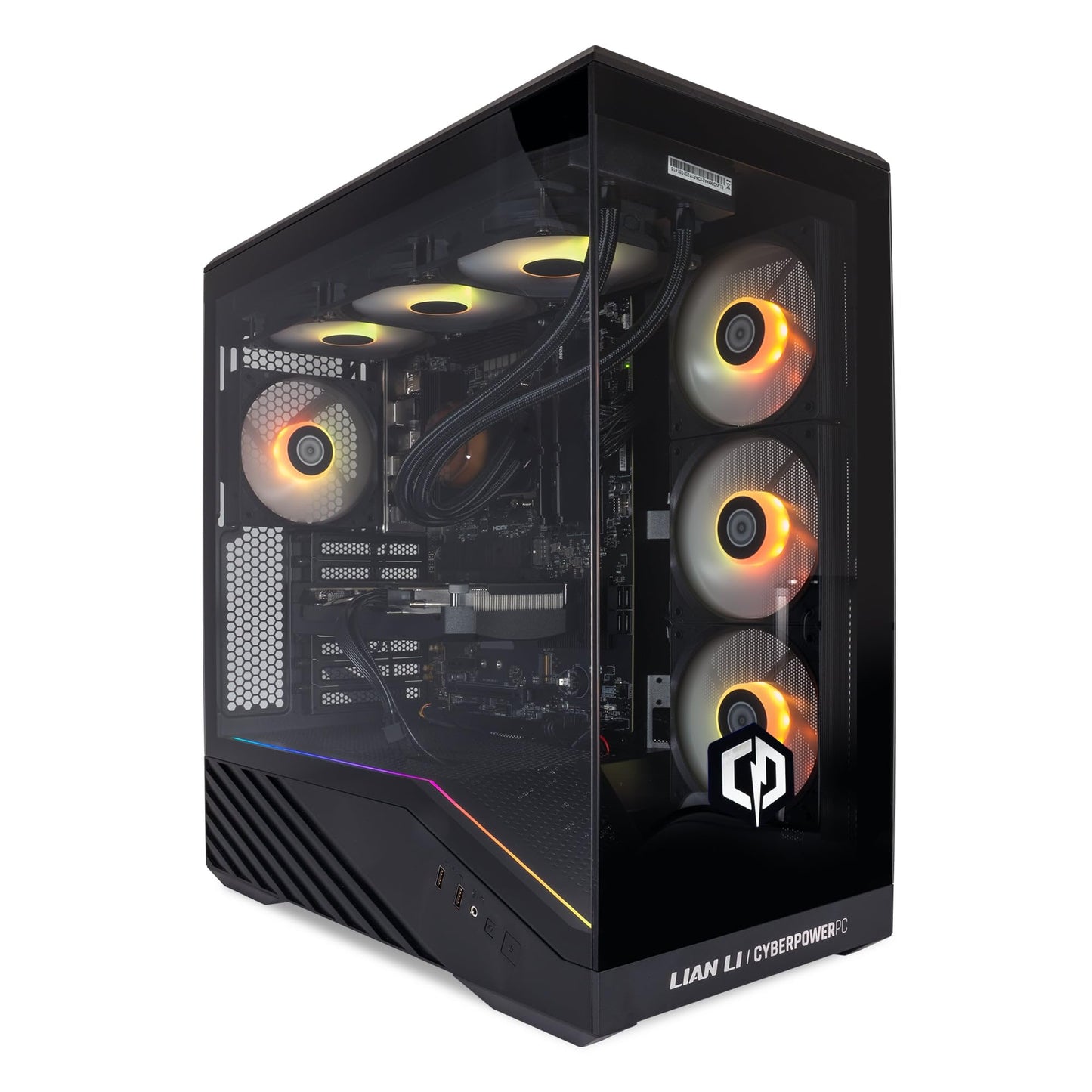 Gaming dators CYBERPOWERPC Luxe - AMD Ryzen 7 9800X3D, Nvidia RTX 5080, 32GB RAM, 1TB NVMe SSD, 850W barošanas bloks, Windows 11, šķidrā dzesēšana, V100R