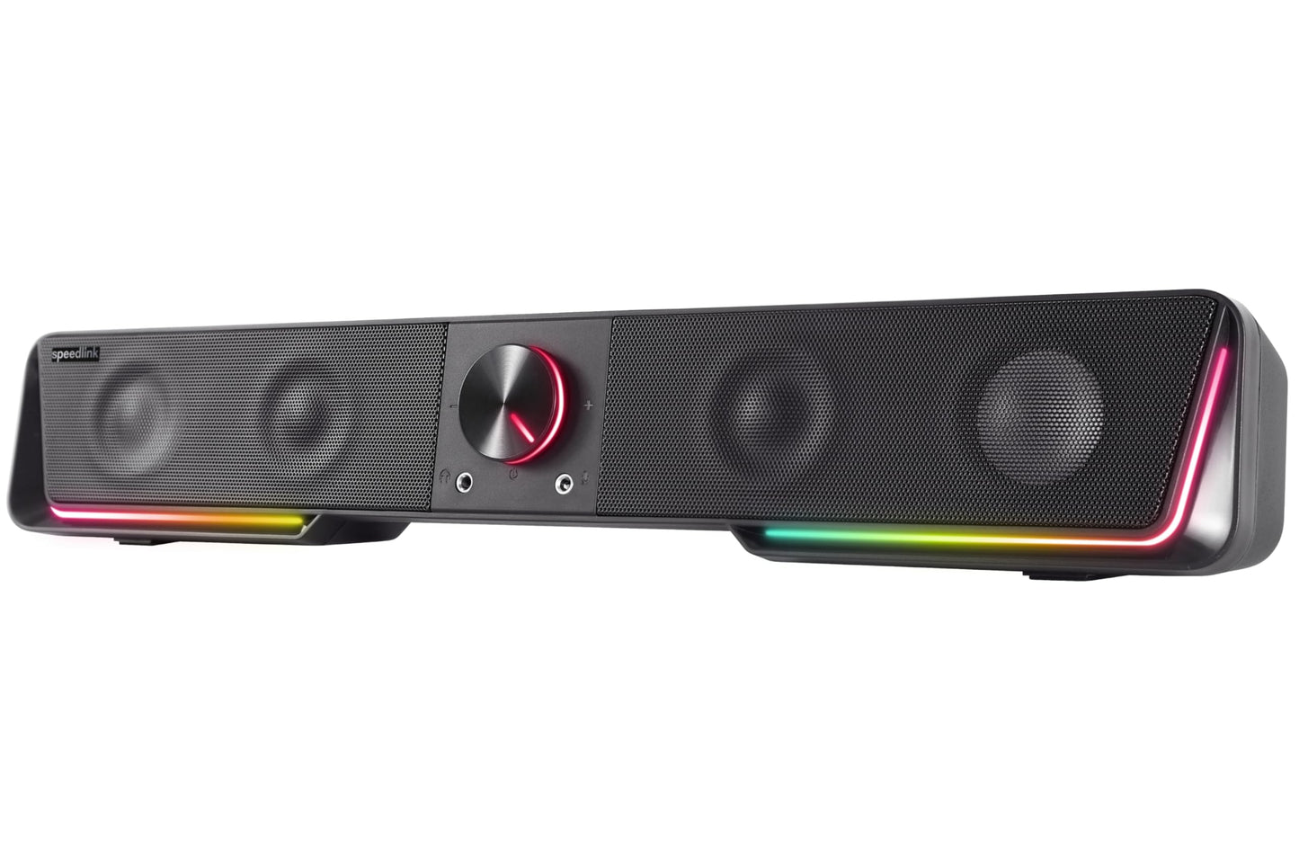 Datoru skaņas josla Speedlink GRAVITY RGB ar Bluetooth, 3,5mm ligzdu un RGB apgaismojumu, melna