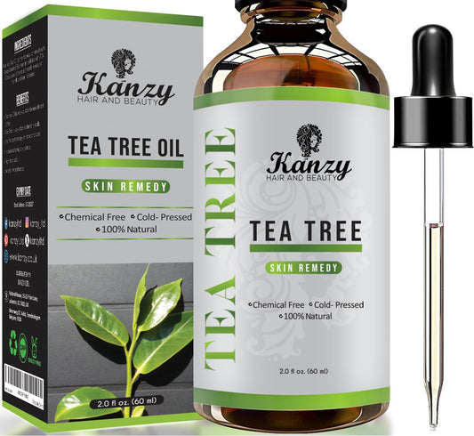 Tējas koka eļļa Kanzy tīra dabīga 60 ml ar pipeti, auksti spiesta, pret pumpām, sejas, ādas un nagu kopšanai, matu eļļa, aknes eļļa, aromātiskā eļļa difuzoram
