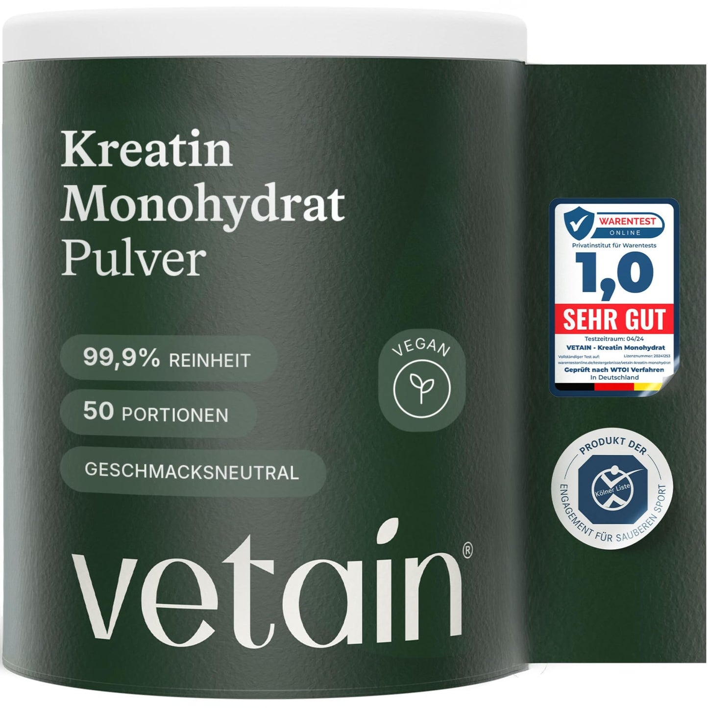 VETAIN kreatīna monohidrāts pulveris - 250g ultrasmalks kreatīns (Mesh 200)