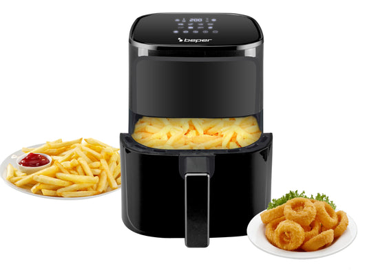 BEPER P101FRI051 karstā gaisa fritieris - 5L, eļļas bez fritēšana, skārienpaliktnis, 8 programmas, 200 °C, 60 min taimeris.