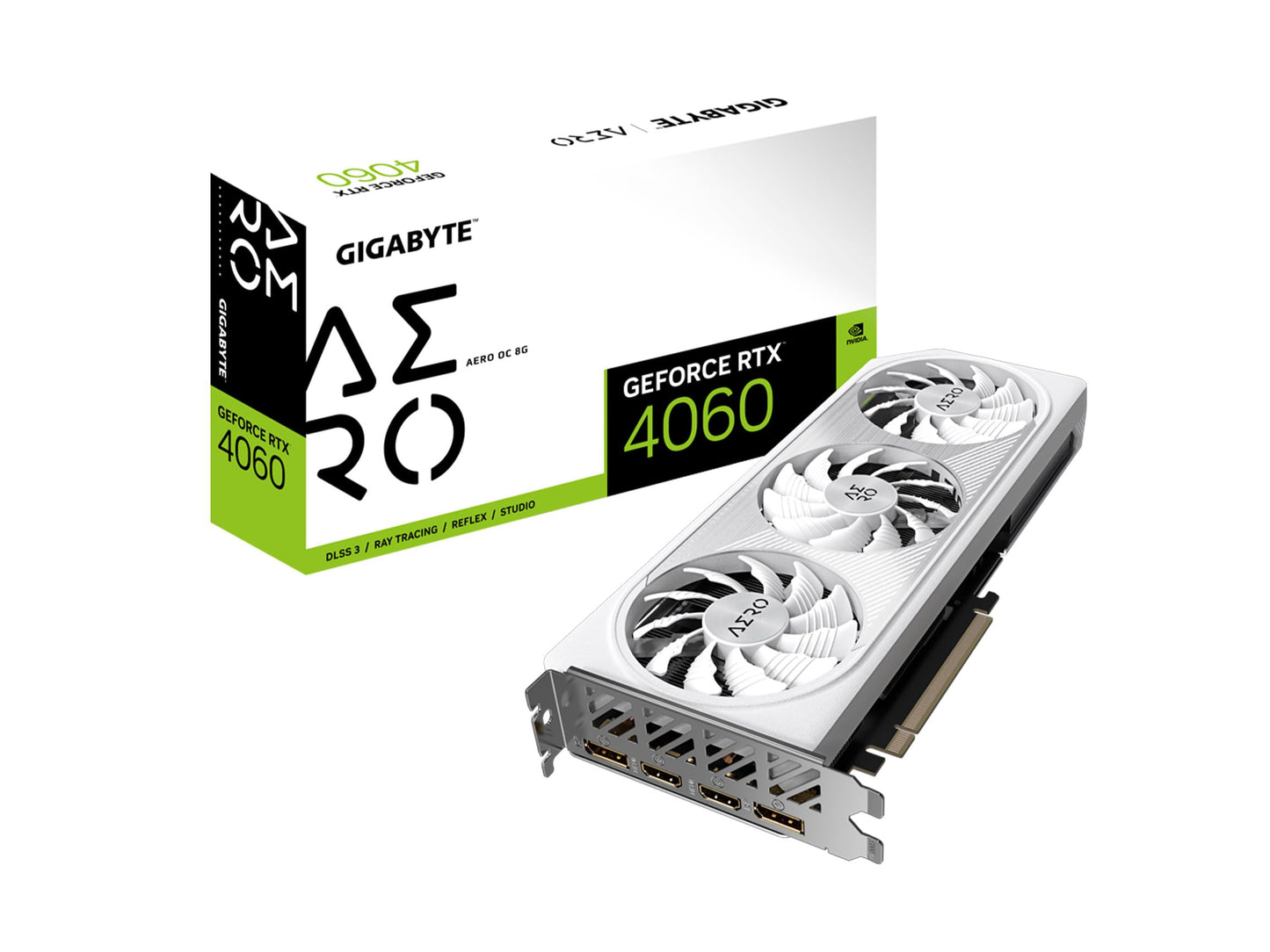 Gigabyte GeForce RTX 4060 Aero OC - 8GB GDDR6, 3 x WINDFORCE fans, 128-bit, high-performance graphics card