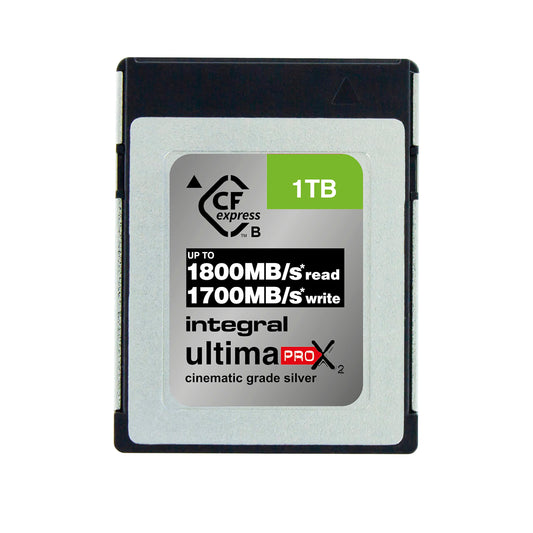 Integral 1TB CFexpress Type B - 1000GB, 1300MB/s write speed, ideal for 12K & 8K RAW video in advanced cameras.